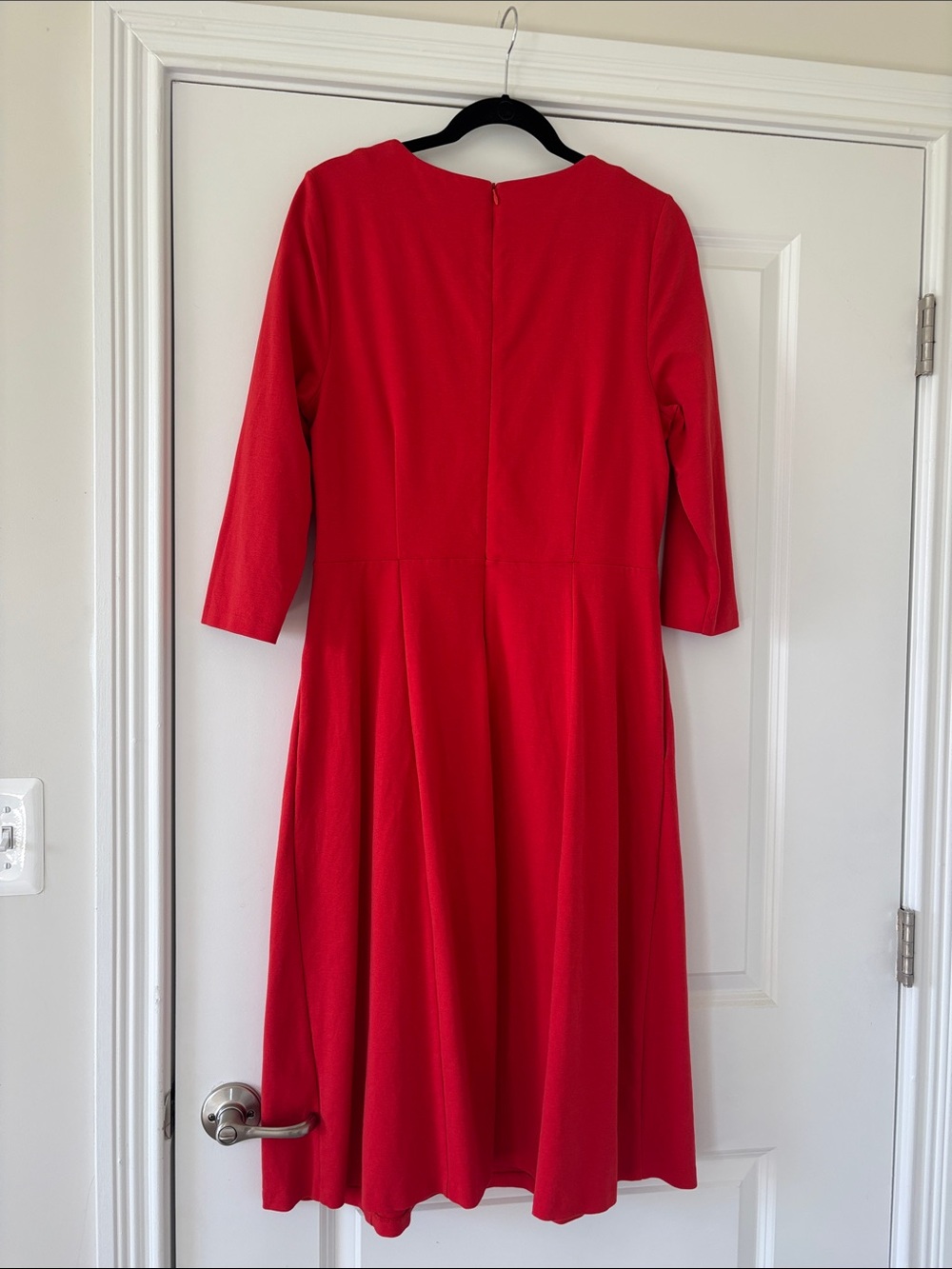 Boden Red Scoop-Neck Long Sleeve Midi Dress - Picture 3 of 3